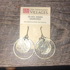 Silver moon earrings